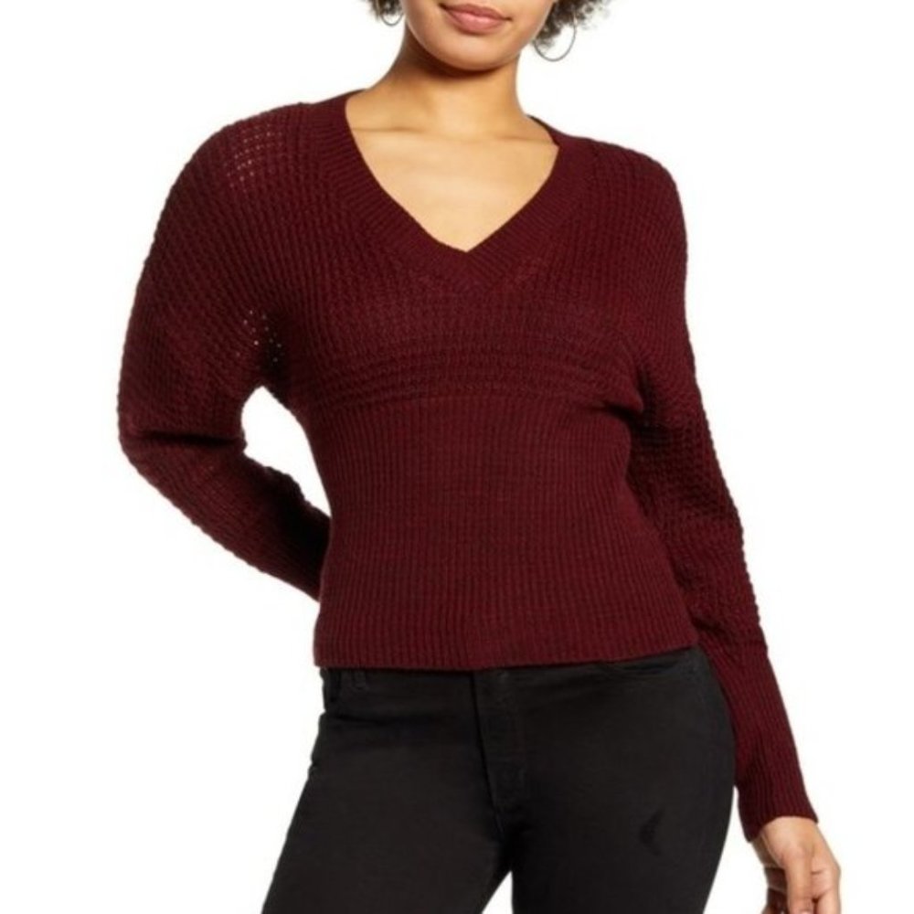 Leith Dolman Sleeve V-Neck Sweater